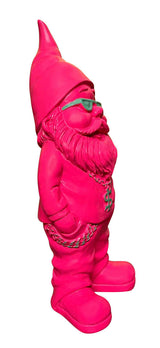 gartenzwerg gartenfigur dekofigur dollarkette pink türkis geschenkidee