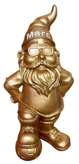 gartenzwerg SEWAS fußballspieler fussballspieler pokal gold trophäe fußballer retro trikot bundesliga adidas zwerg dekofigur gartenfigur wunschname