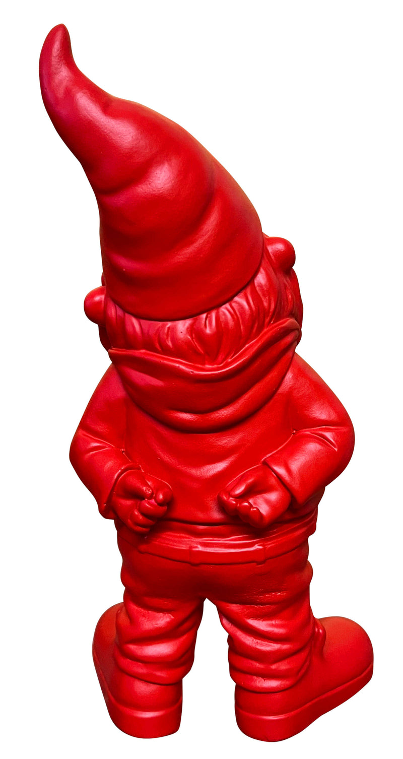 gartenzwerg mr.cool rot-schwarz dekofigur gartenfigur gnome dwarf kunstharz figur