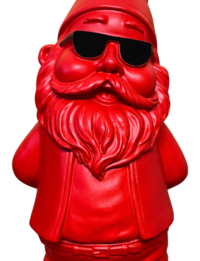 gartenzwerg mr.cool rot-schwarz dekofigur gartenfigur gnome dwarf kunstharz figur