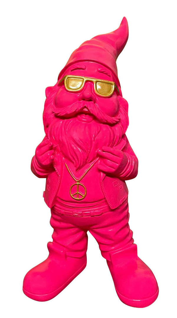 Gartenzwerg Pink Gold lustig Pride wetterfest Dekofigur SEWAS