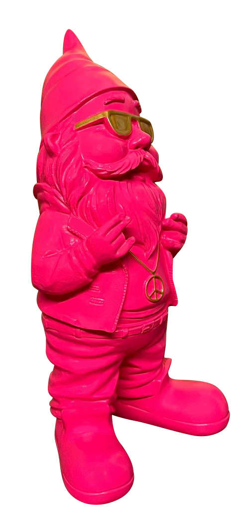 Gartenzwerg Pink Gold lustig Pride wetterfest Dekofigur SEWAS