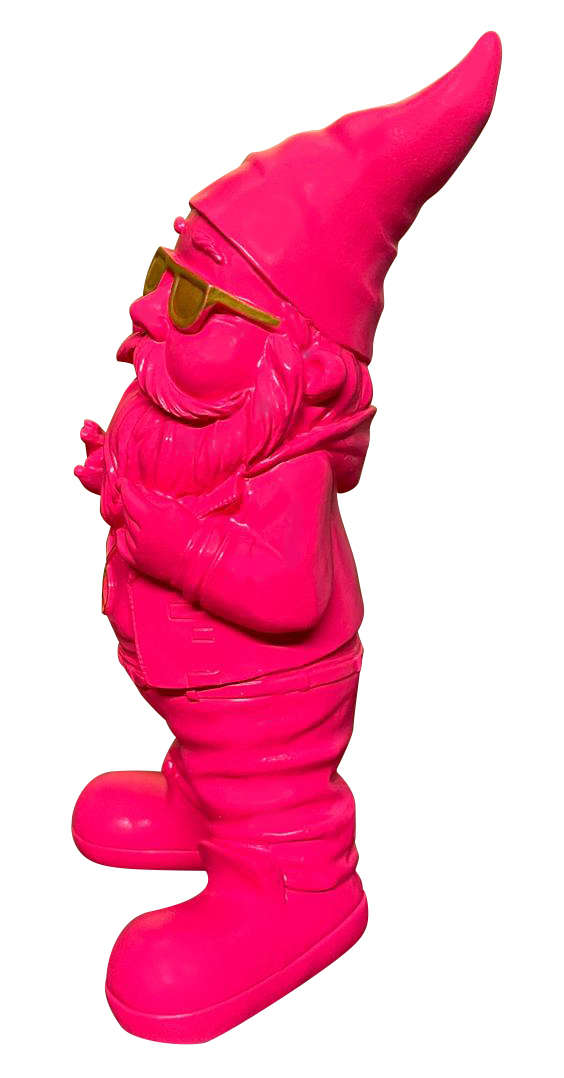 Gartenzwerg Pink Gold lustig Pride wetterfest Dekofigur SEWAS