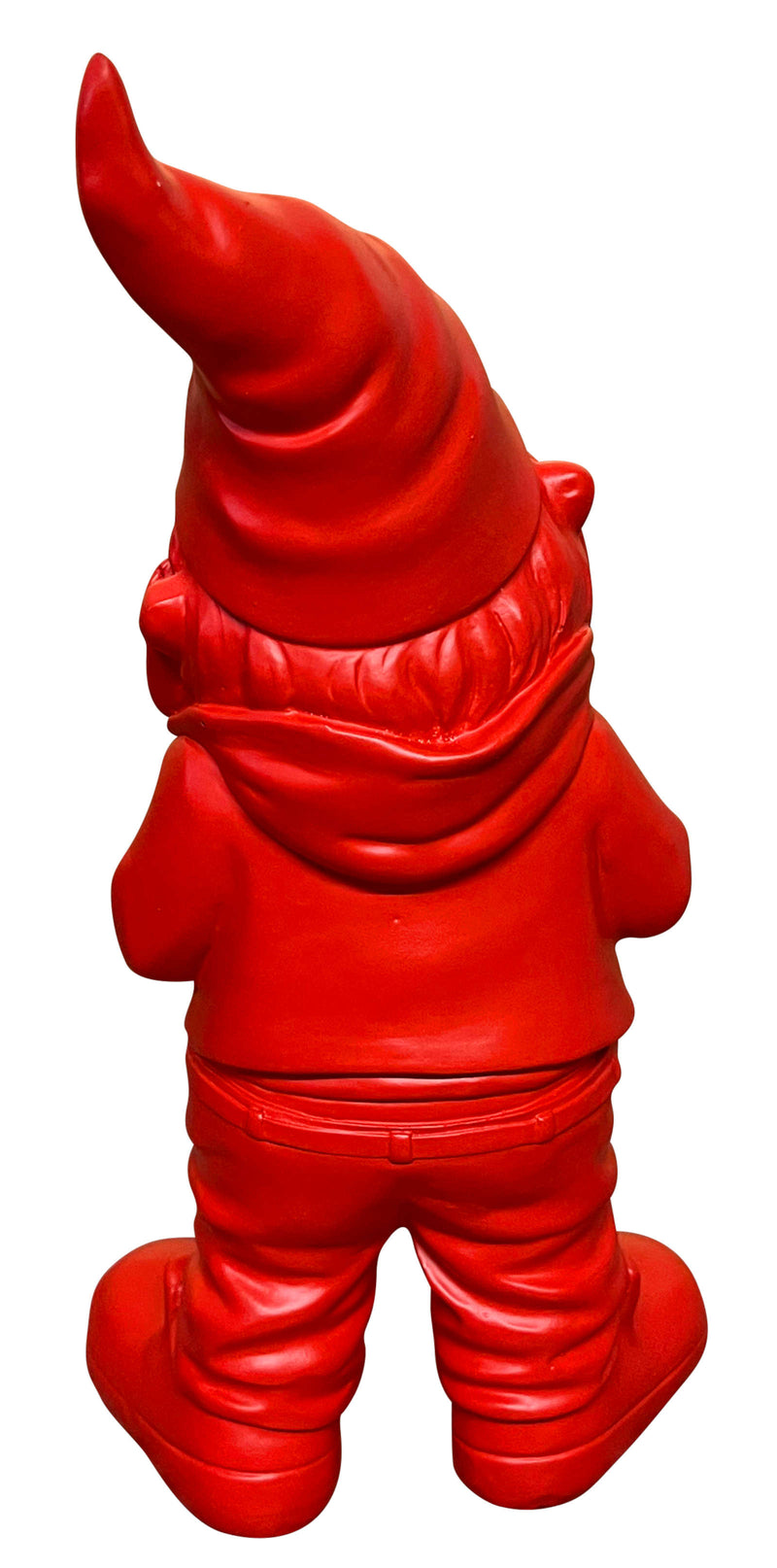 gartenzwerg im anzug rot mit krawatte in schwarz dekofigur gartenfigur gnome dwarf kunstharz figur