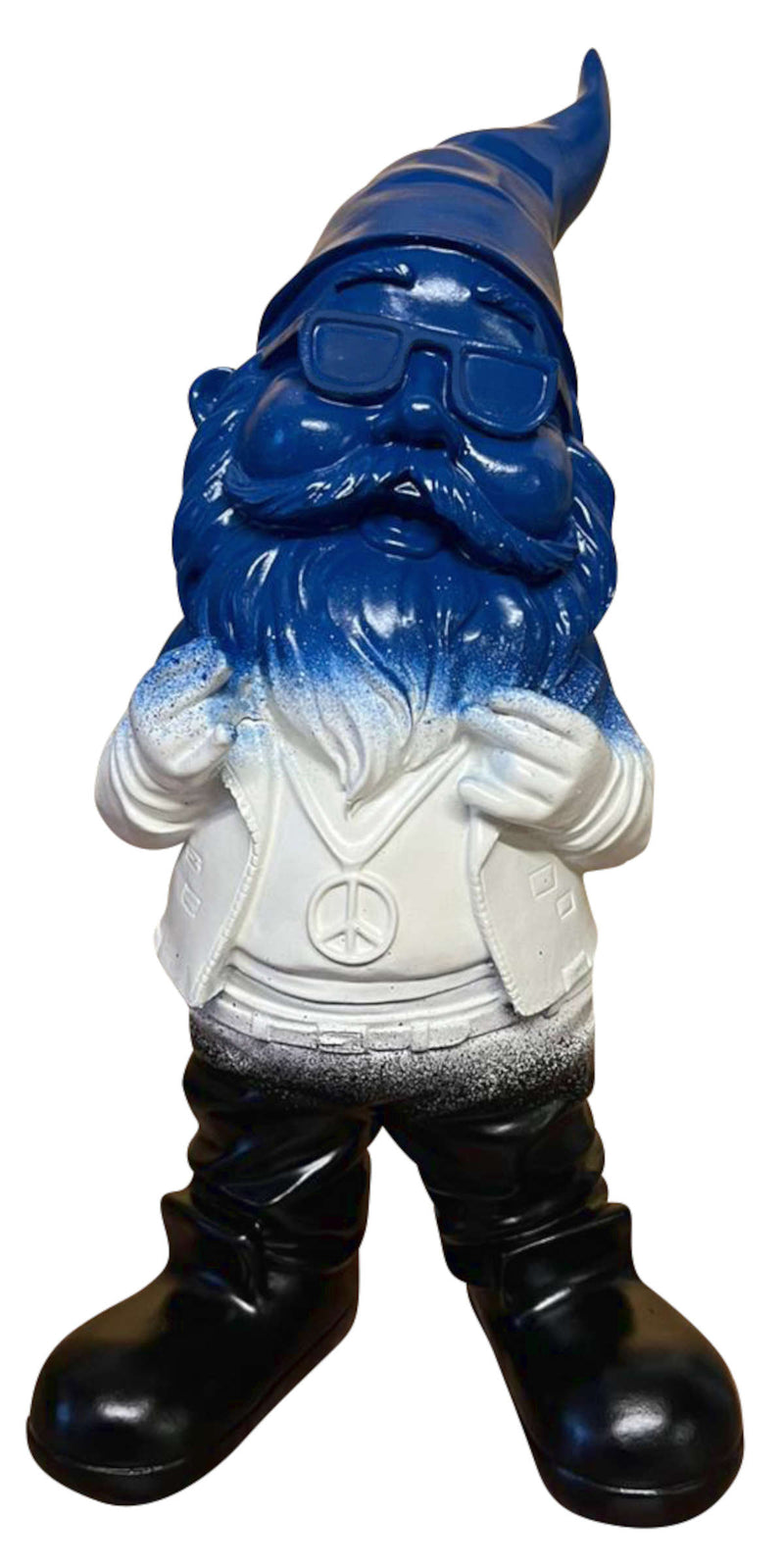 gartenzwerg gartenfigur zwerg dwarf gnome sewas-gartenzwerge sewas schwarz-weiß-blau