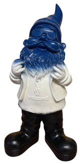 Gartenzwerg gartenfigur groß rocker 40cm welcome deko haustür deko willkommensschild schwarz-weiß-blau