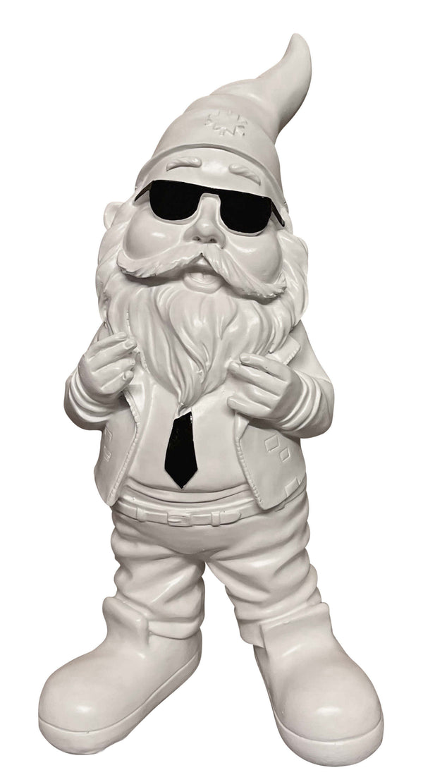gartenzwerg im anzug mit krawatte in schwarz dekofigur gartenfigur gnome dwarf kunstharz figur