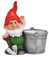 Gartenzwerg mit Eimer als Blumentopf Pflanzenkübel SEWAS