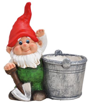 Gartenzwerg mit Eimer als Blumentopf Pflanzenkübel SEWAS