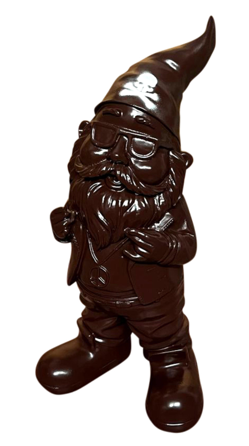 Gartenzwerg braun mit Totenkopf St.Pauli Hamburg  gartenfigur garden gnome wichtel wetterfest Dekofigur SEWAS