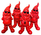 gartenzwerg mr.cool rot-schwarz dekofigur gartenfigur gnome dwarf kunstharz figur Red Boys gang zwergen-gang