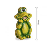 Dekofigur Frosch Soundeffekt Gartendeko Innendeko 30cm Grün SEWAS