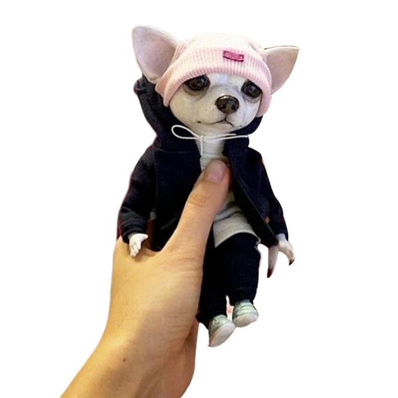 hund dekofigur welpe hundebaby hundejacke hundstofftier