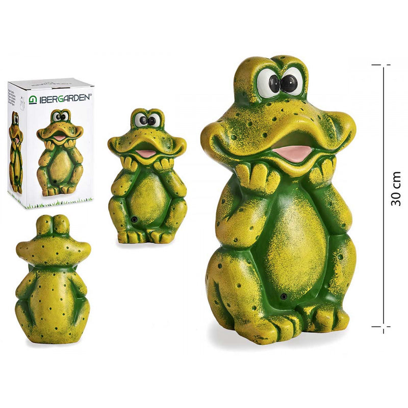 Dekofigur Frosch Soundeffekt Gartendeko Innendeko 30cm Grün SEWAS