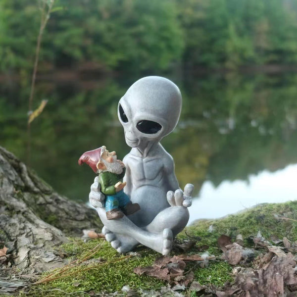 Alien gartenzwerg gartenfigur dekofigur ET außerirdischer geschenkidee kunstharz-figur