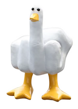 Lustige Dekofigur Hand im Entendesign zeigt Stinkefinger, erhaeltlich in sechs verschiedenen Farben.
