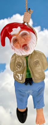 Gartenzwerg erhängt mit Strick Halloween Horror 40cm PVC wetterfest Zombie gartenfigur