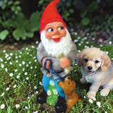 Gartenzwerg mit Hund 70 cm XXL groß lustig PVC wetterfest gartenfigur lustiges Geschenk Spaßgeschenk