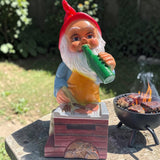 Gartenzwerg Grillmeister Griller mit Grill 45cm Groß bruchsicher PVC Gartenfigur  