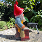 Gartenzwerg Grillmeister Griller mit Grill 45cm Groß bruchsicher PVC Gartenfigur  