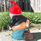 Gartenzwerg scheisser kackt scherzartikel spaßgeschenk lustig 40cm PVC wetterfest gartenfigur