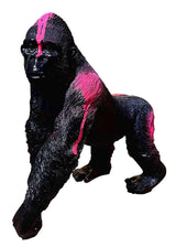 Gorilla Dekofigur gartenfigur Kunstharz menschenaffe Tier deko schwarz pink splatter