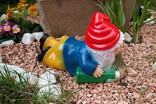 Gartenzwerg betrunkener kotzt kotzer spucken übel säufer spaßgeschenk lustig 35cm PVC wetterfest gartenfigur